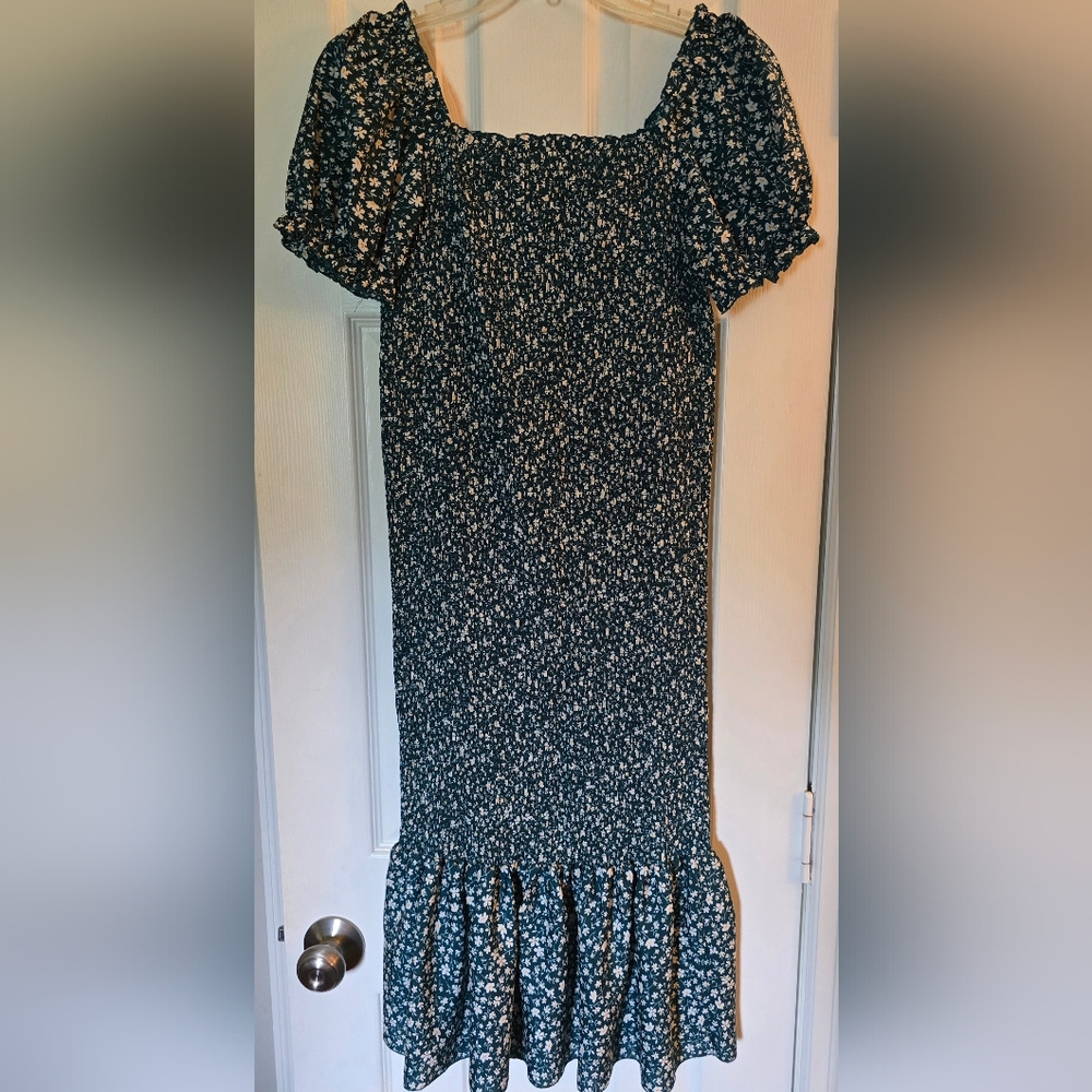 Floral Black and White Women's Dress